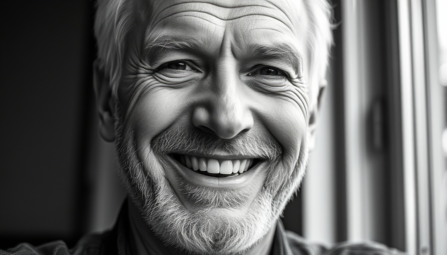 Portrait of a smiling older man in black and white - AI workforce revolution