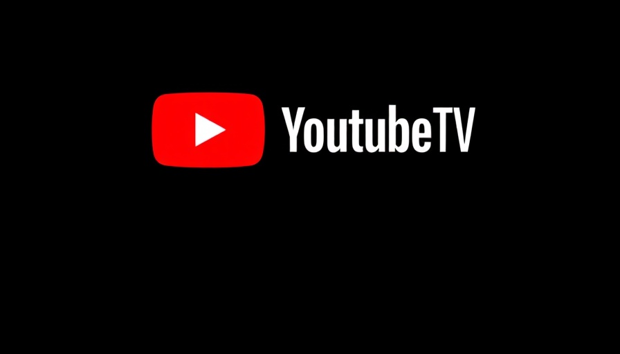 YouTube TV logo with red play button, bold text.