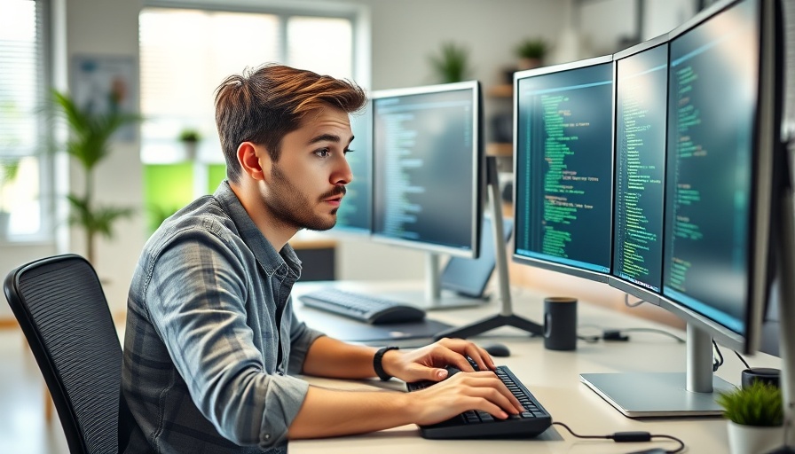 Impact of AI on Software Jobs: Programmer working in a modern office.