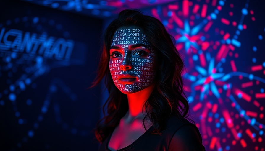 AI's Impact on Women's Employment: Woman with code overlay.