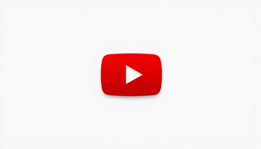 Bright red YouTube logo on white background.