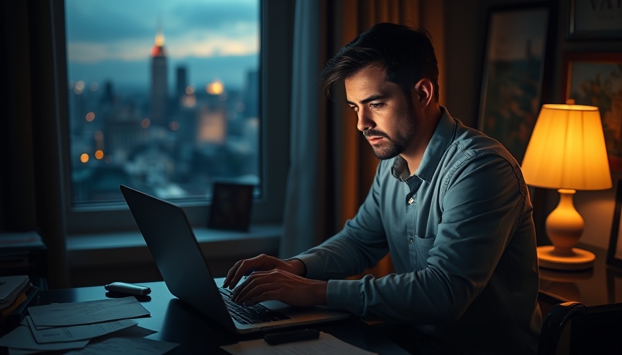Man focused on laptop work, illustrating AI text shifts.