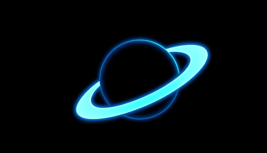 Futuristic AI logo with glowing blue colors on black background.