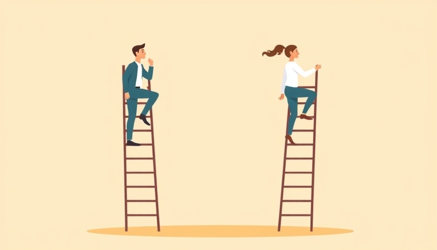 AI Threatens Entry-Level Jobs concept with people climbing ladders.