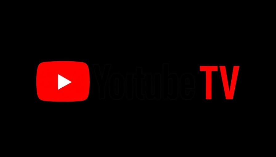 YouTube TV logo with play button icon in red and black.