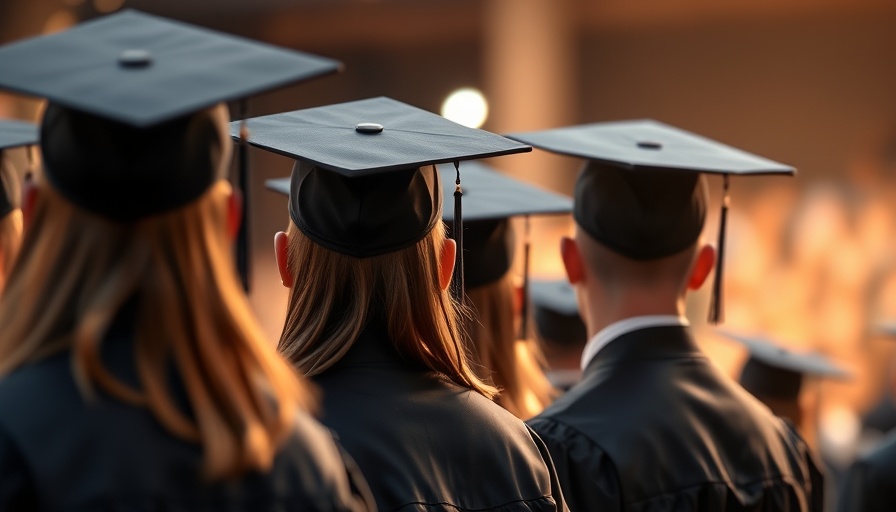 Graduates at ceremony, AI reducing job opportunities for new graduates theme