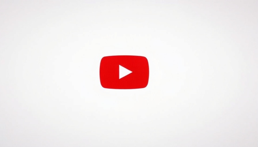 YouTube logo centered on a red background.