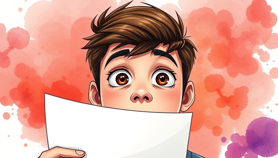 Surprised young man in cartoon style illustrating AI content drift.