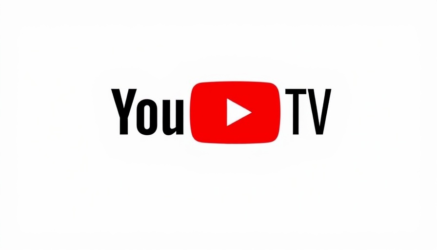 YouTube TV logo with red play button and black text.