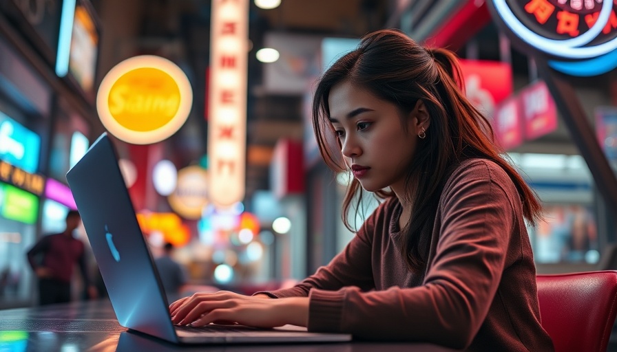 Focused young woman checking essays for AI detection on a laptop.
