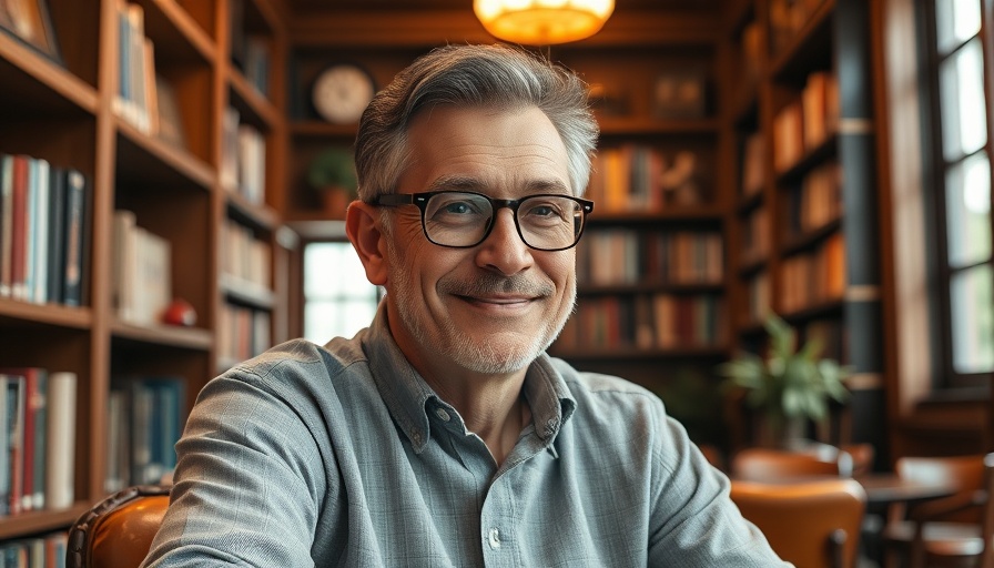 Man in library setting representing AI jobs and STEM education.