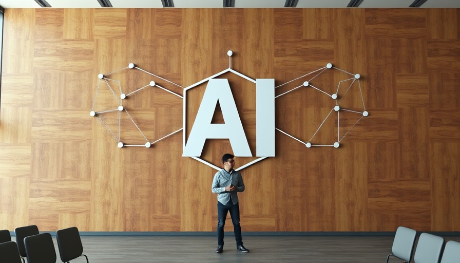 Massive AI logo on wall signifies AI job impact
