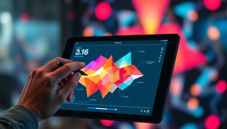 Detecting AI-generated essays with vibrant diagram on tablet.