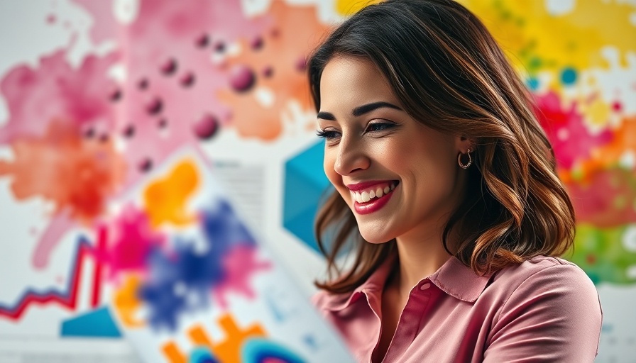 Spot AI Job Descriptions: smiling woman with colorful charts.