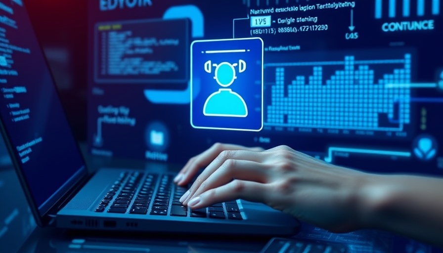Futuristic AI interface with chatbot and code elements
