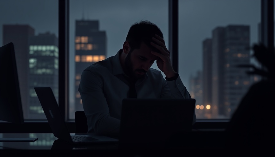 Stressed businessman silhouette signifying global job market shifts
