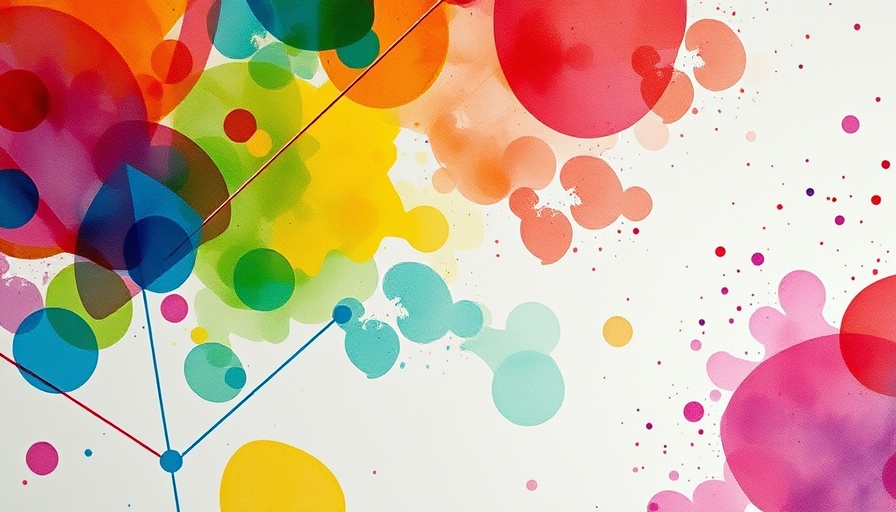 Abstract watercolor art with geometric lines and vibrant colors.
