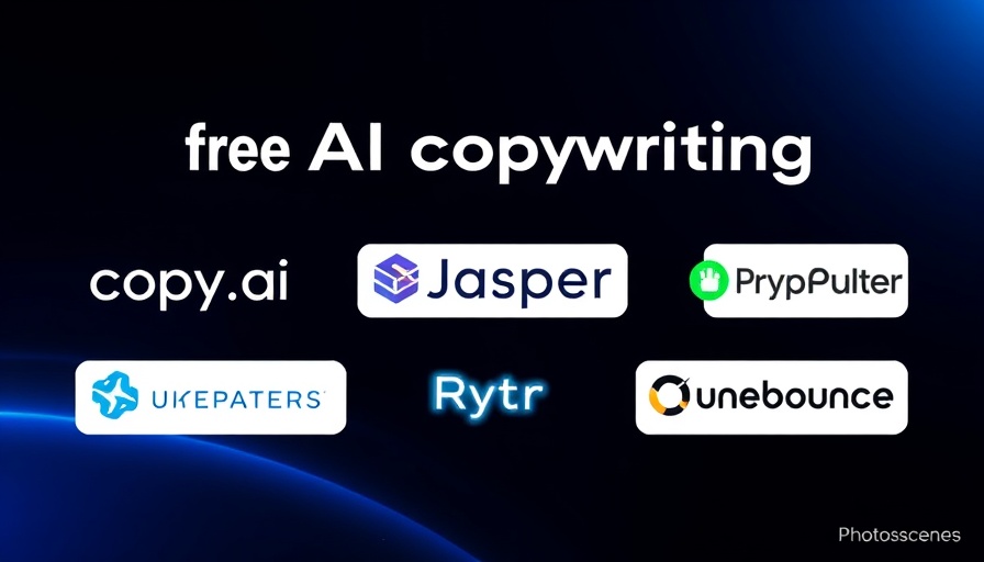 Top AI copywriting tools logos on dark background