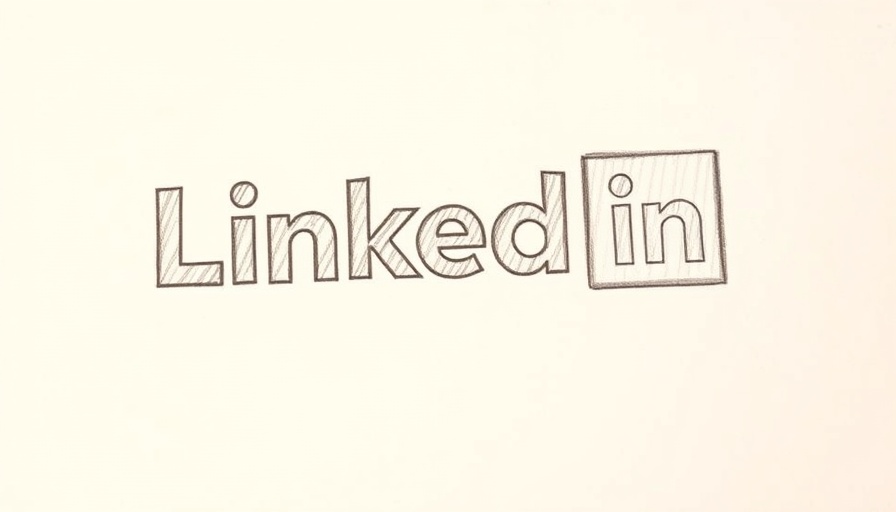 Artistic pencil sketch of LinkedIn logo, LinkedIn AI writing tool concept
