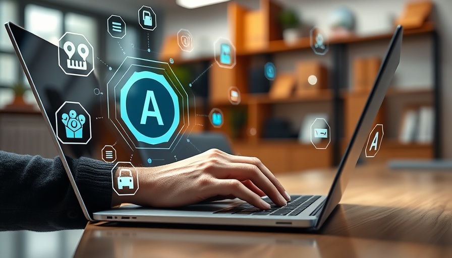 Hands typing on laptop with AI tools for Overleaf users in tech setting.
