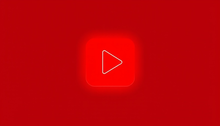 Red media platform play button icon in minimalist style.
