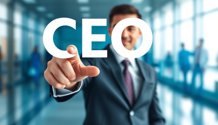 Business professional pointing at CEO text, LinkedIn AI Writing Tool