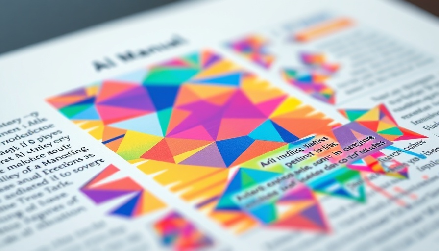 Vibrant manual page design illustrates AI-generated content.