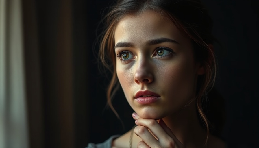 Thoughtful young woman contemplating in a lifelike portrait.