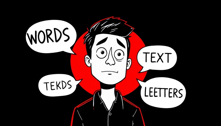 Cartoon man with text bubbles illustrating word count challenge