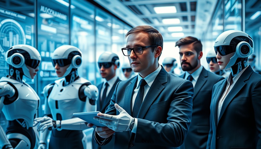 AI job replacement fears depicted with robots in a futuristic office