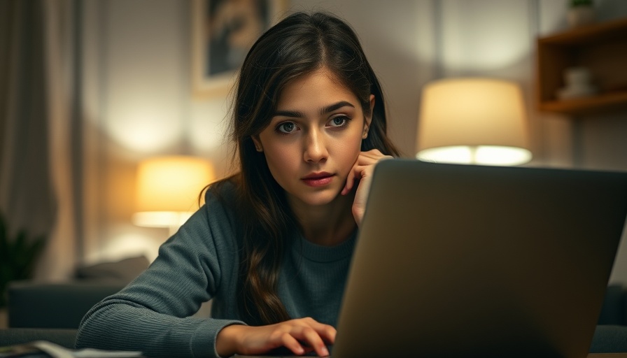 Focused young woman working on laptop for AI plagiarism detection tools.