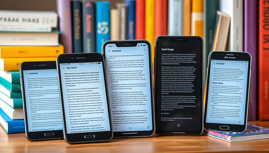 Smartphones on desk for AI writing tools comparison in tech setup.