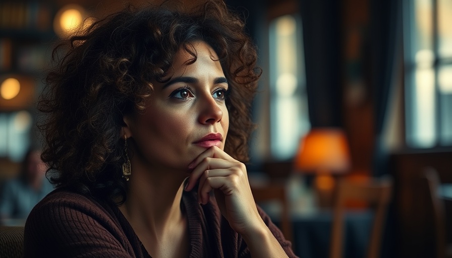 Woman reflecting on Turnitin AI Detector risks in cozy setting.