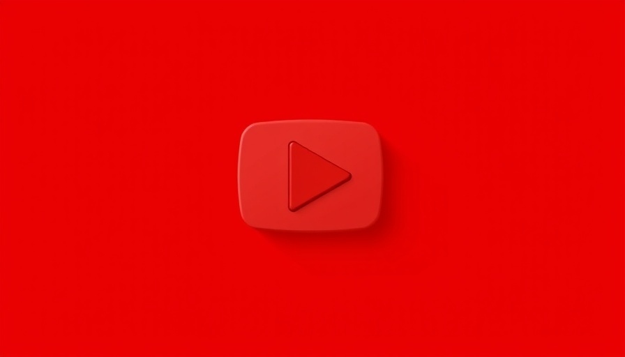 Red play button icon on bright red background.