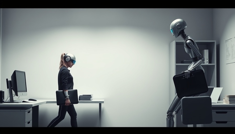 AI jobcopalypse impact on entry-level jobs: robot replaces human worker.