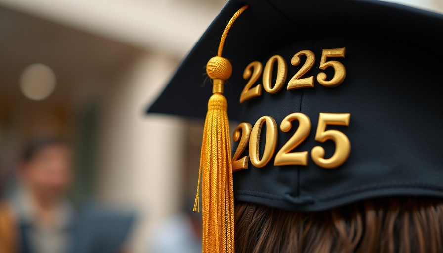 2025 graduation cap symbolizing AI job market challenges for graduates.