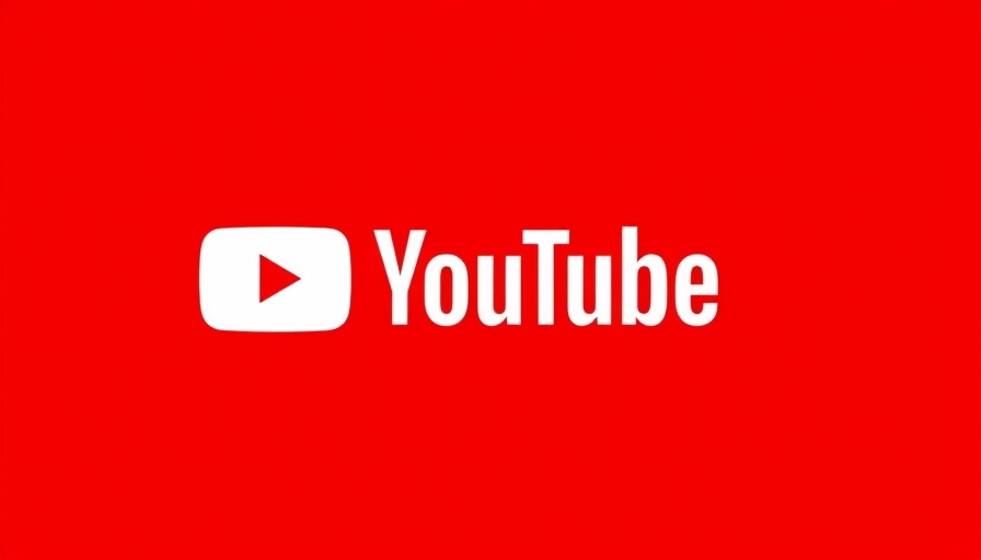 Minimalistic YouTube logo against red background