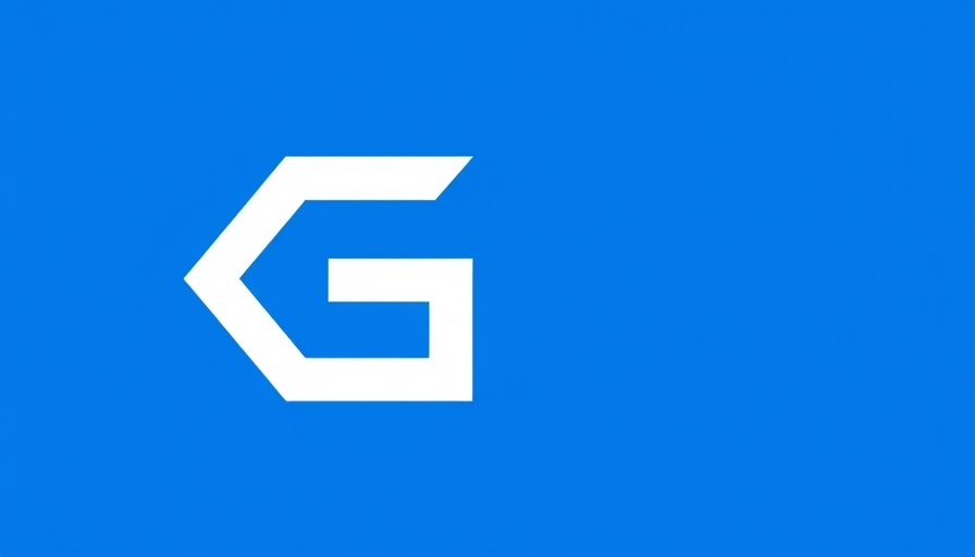 Minimalistic stylized G logo in blue and white.