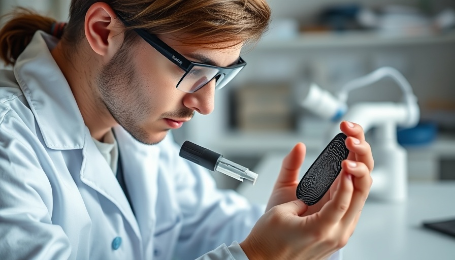AI detection tools in education: student analyzing fingerprint in lab.