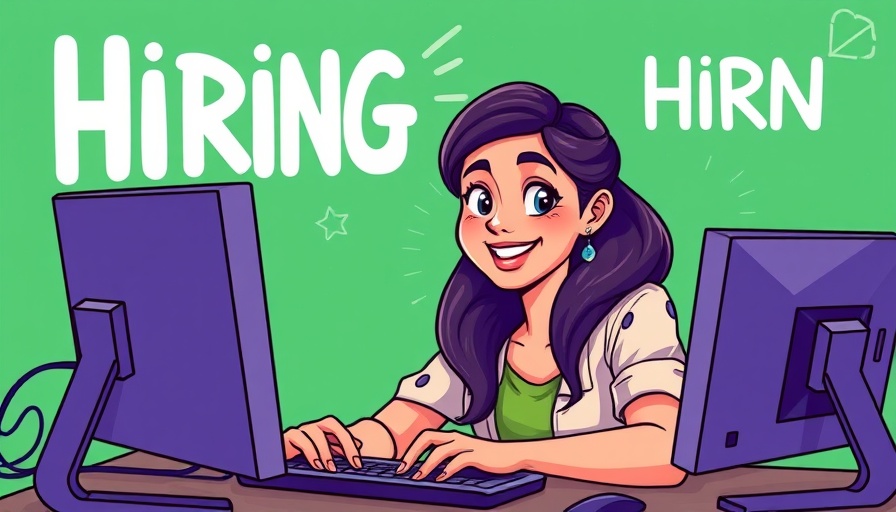AI Image Use in Job Recruitment: Cartoon of woman coding.