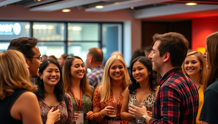 Diverse group attending a networking event.