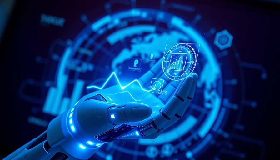 AI side hustles concept with a robotic hand and holographic data.
