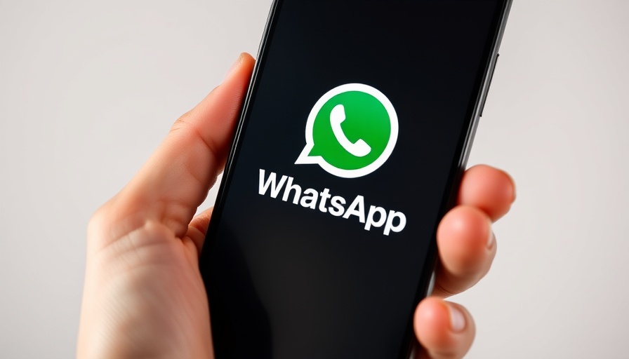 Close-up of a phone with WhatsApp logo in hand.