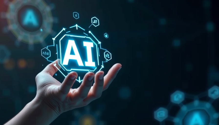 Futuristic AI visualization in hand, highlighting AI impact.