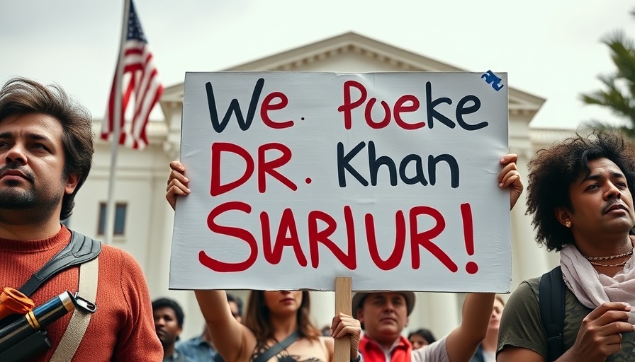 Protesters holding a release sign for Georgetown student's immigration detention release