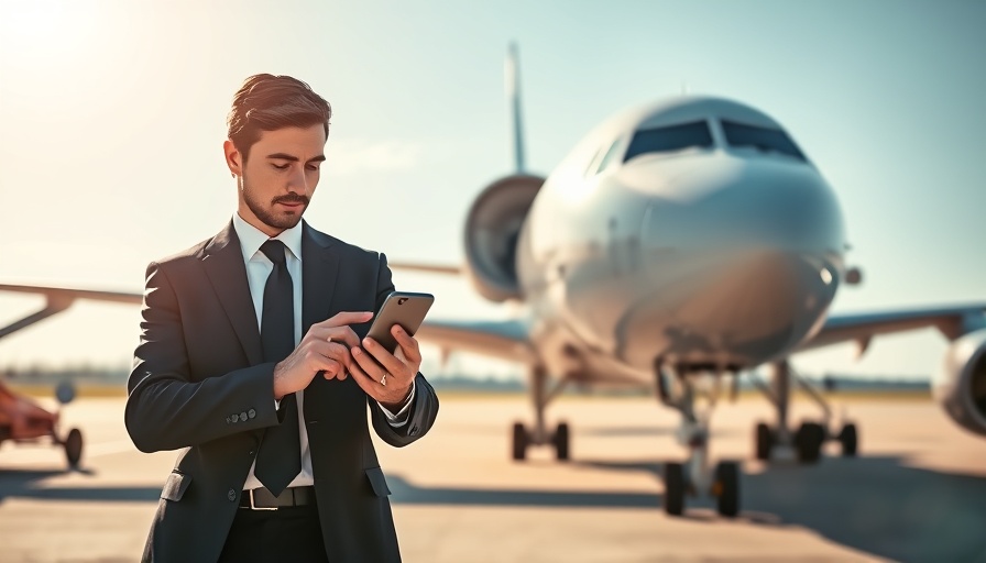 Businessman on phone near airplane, connected to Boeing Qatar Airways deal.