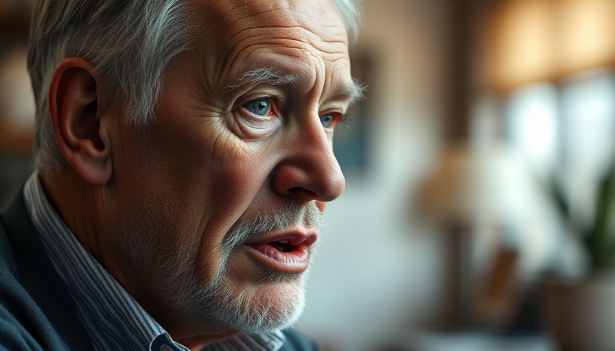 Older man speaking with intense expression indoors.