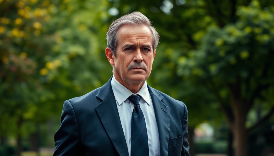 Older man walking outdoors in formal attire, political news now.