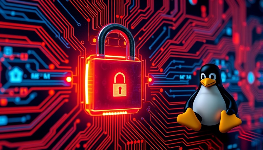 Linux security tools visualized with a lock and penguin mascot.