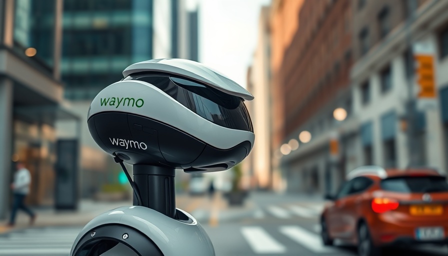Close-up of Waymo robotaxi sensors, urban setting.